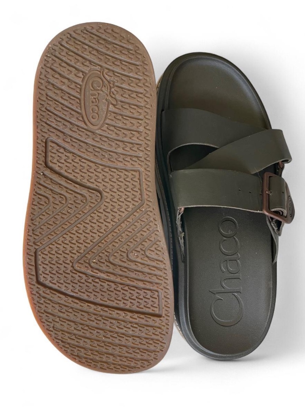 Chaco Townes Midform olive Slide Sandals with Buckle - Picture 4 of 4